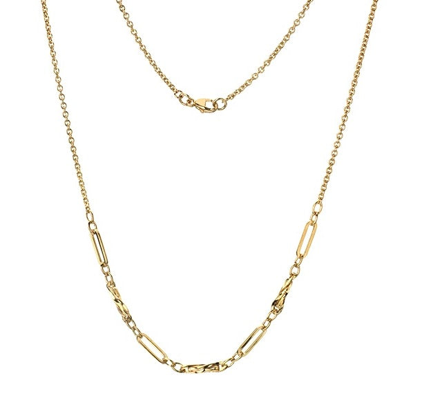 9K Yellow Gold Trombone Necklace