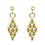 9K Yellow Gold Panther Drop Earrings - Pobjoy Diamonds