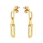 9K Yellow Gold U Link Drop Earrings