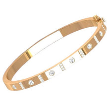 Load image into Gallery viewer, 18K Yellow Gold Diamond Studded Hinged Bangle 0.60 Carat