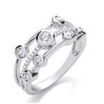 9K White Gold Diamond Bubble Ring 0.33 Carat 