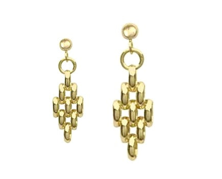 9K Yellow Gold Panther Drop Earrings