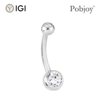 Lab Diamond Belly Ring Twin Solitaires 1.00 Carat - Pobjoy Diamonds