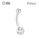 Lab Diamond Belly Ring Twin Solitaires 1.00 Carat - Pobjoy Diamonds