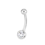 Lab Diamond Belly Ring Twin Solitaires 1.00 Carat - Pobjoy Diamonds