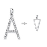 9K White Gold & Diamond Letter Pendant A-V 25mm Height - Pobjoy Diamonds