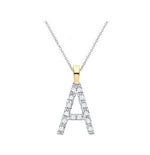 9K Gold & Diamond Letter Pendant Small - Options J To V - Pobjoy Diamonds