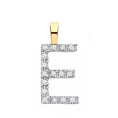 9K Gold & Diamond Letter Pendant Small - E - Pobjoy Diamonds