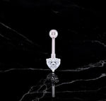 Lab Diamond Heart Belly Piercing 0.30 Carat- Options