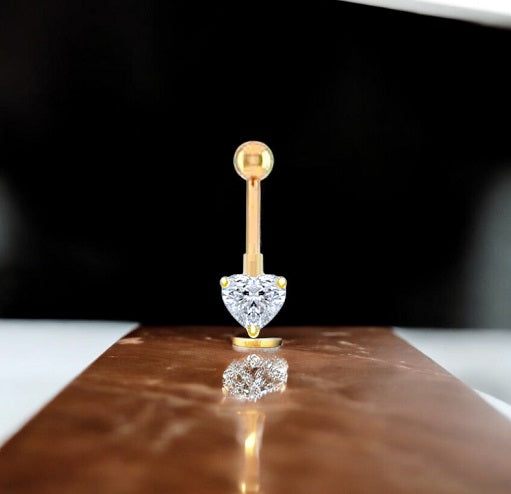 Lab Diamond Heart Belly Piercing 0.30 Carat- Options - Pobjoy Diamonds