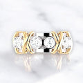 Platinum & Gold Ten Stone Lab Diamond Cocktail or Eternity Ring