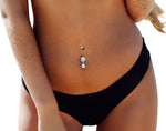 Lab Double Diamond Dangly Belly Piercing - Options - Pobjoy Diamonds