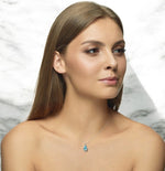 Pear Shape Aquamarine & Diamond Pendant Necklace - Pobjoy Diamonds