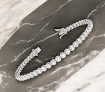 9K White Gold Diamond Tennis Bracelet 4.00 Carats