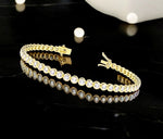 9K Yellow Gold Bezel Set Diamond Tennis Bracelet 4.00 Carats