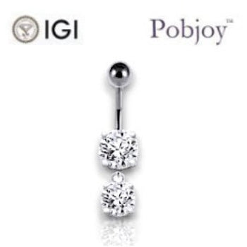 Lab Diamond Dangly Belly Piercing  - Pobjoy Diamonds