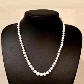 Freshwater White Pearl & Silver Necklace - Pobjoy Diamonds