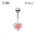 Platinum Fancy Intense Pink Lab Diamond Belly Ring 1.00 Carat