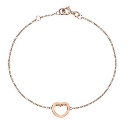 9K Gold Rounded Heart Adjustable Bracelet