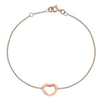 9K Gold Rounded Heart Adjustable Bracelet