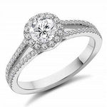 Platinum Split Shoulder Diamond Ring 0.95 Carat - F/VS2