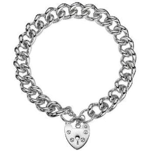 Deluxe Sterling Silver Thick Curb Padlock Bracelet