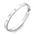 Sterling Silver Hinged Bangle With Lab Grown Diamonds