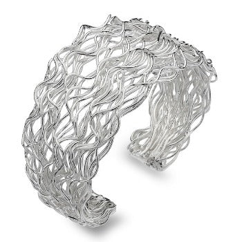 Ladies Sterling Silver Weave Bangle