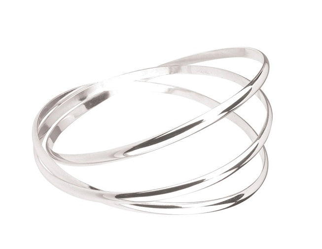 Sterling Silver Three Hoop Russian Bangle