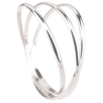 Sterling Silver Three Hoop Russian Bangle