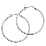 Sterling Silver Large Round Hoop Earrings