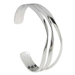 Ladies Sterling SilverTriple Bar Torque Bangle