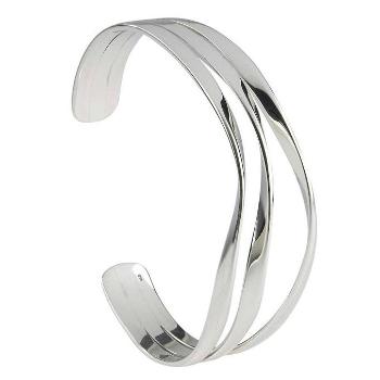 Ladies Sterling SilverTriple Bar Torque Bangle