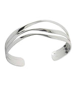 Ladies Sterling SilverTriple Bar Torque Bangle