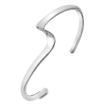 Sterling Silver Wave Torque Bangle - Pobjoy Diamonds