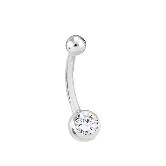 Solitaire Diamond Belly Ring G/Si1