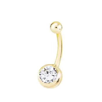 Solitaire Diamond Belly Ring G/Si1