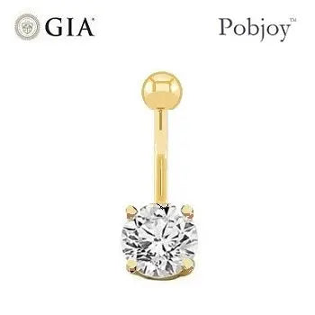 Prong Set Diamond Belly Ring G/Si1- Choice Of Carat Weights - Pobjoy Diamonds