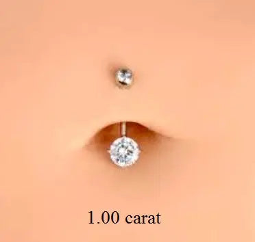 Prong Set Diamond Belly Ring G/Si1- Choice Of Carat Weights - Pobjoy Diamonds