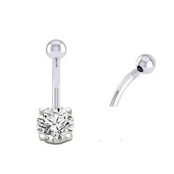 Prong Set Diamond Belly Ring G/Si1- Choice Of Carat Weights - Pobjoy Diamonds