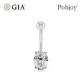 Prong Set Oval Diamond Belly Ring G/Si1- Choice Of Carat Weights - Pobjoy Diamonds