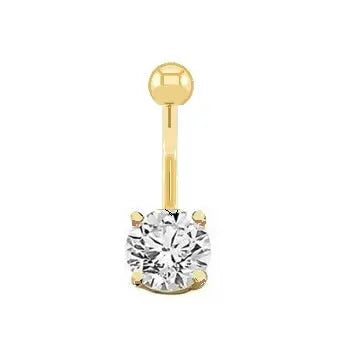 Prong Set Diamond Belly Ring G/Si1 - Choice Of Carat Weights - Pobjoy Diamonds