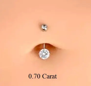 Prong Set Diamond Belly Ring G/Si1 - Choice Of Carat Weights - Pobjoy Diamonds