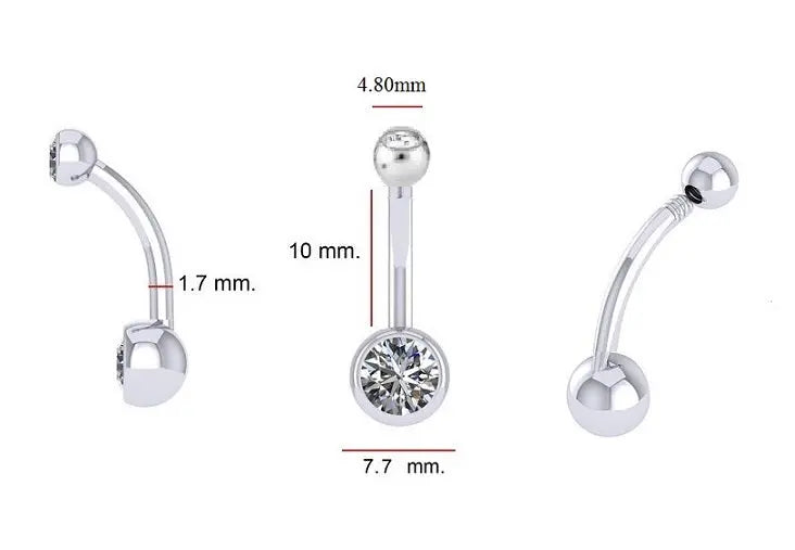 Diamond Belly Ring Twin Solitaires 0.95 Carat F/Si1 - Pobjoy Diamonds