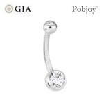 Platinum or 18K Gold Twin Diamond Belly Ring 0.40 Carats - G/Si1 - Pobjoy Diamonds