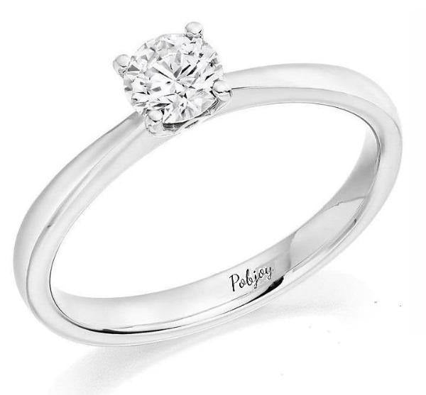 Round Brilliant Cut Solitaire Diamond Ring - 0.40 Or 0.60 Carat