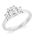 1.80 Carat Emerald Cut Diamond Trilogy Ring - F/VS1 GIA- Pobjoy Diamonds