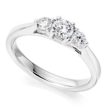 Diamond Trilogy Ring 0.55 Or 0.65 Carats