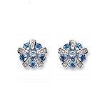 9K White Gold Tanzanite & Diamond Earrings 1.30 Carats