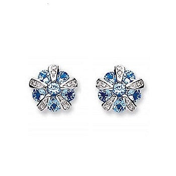 9K White Gold Tanzanite & Diamond Earrings 1.30 Carats